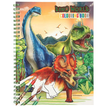 Load image into Gallery viewer, Dino World Colouring Book with Colouring Pens &amp; Stickers