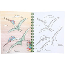 Load image into Gallery viewer, Dino World Colouring Book with Colouring Pens &amp; Stickers