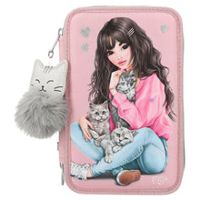 Load image into Gallery viewer, Top Model Triple Filled Pencil Case Kitten