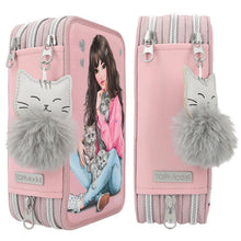 Load image into Gallery viewer, Top Model Triple Filled Pencil Case Kitten