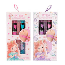 Load image into Gallery viewer, Princess Mimi Tattoo Glitter Gel Pens with Stencil