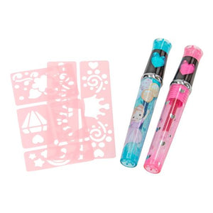 Princess Mimi Tattoo Glitter Gel Pens with Stencil