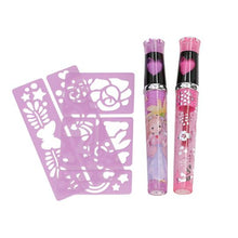 Load image into Gallery viewer, Princess Mimi Tattoo Glitter Gel Pens with Stencil