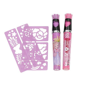 Princess Mimi Tattoo Glitter Gel Pens with Stencil