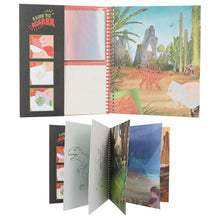 Load image into Gallery viewer, Dino World Colouring Book Stick &amp; Shine