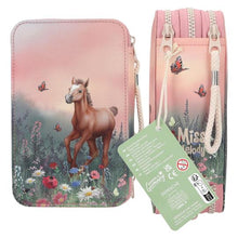 Load image into Gallery viewer, Miss Melody Triple Filled Pencil Case Flowers (2xhorses)