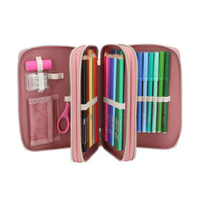 Load image into Gallery viewer, Top Model Triple Filled Pencil Case Velo Fleur(2xgirls w dog