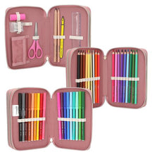 Load image into Gallery viewer, Top Model Triple Filled Pencil Case Velo Fleur(2xgirls w dog