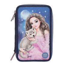 Load image into Gallery viewer, Top Model Triple Filled Pencil Case Wolf (girl w wolf pup)