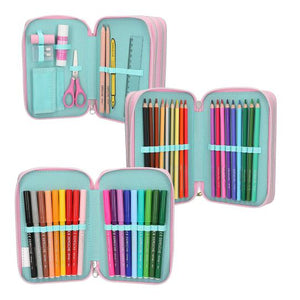 Top Model Triple Filled Pencil Case Electric (2 x girls)