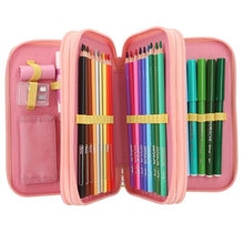 Load image into Gallery viewer, Top Model Triple Filled Pencil Case (2 x girls with monkey)