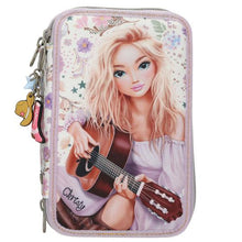 Load image into Gallery viewer, Top Model Triple Filled Pencil Case Cow Girl (girl w guitar)