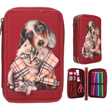 Load image into Gallery viewer, Top Model Double Pencil Case Furever Friends (dog &amp; cat)