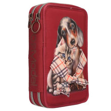 Load image into Gallery viewer, Top Model Double Pencil Case Furever Friends (dog &amp; cat)