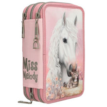 Load image into Gallery viewer, Miss Melody Triple Filled Pencil Case True (horse &amp; cat)