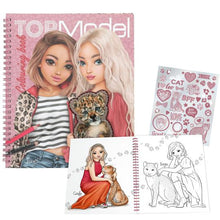 Load image into Gallery viewer, Top Model Colouring Book Sequins Cub (2 x girls with cub)