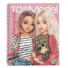 Load image into Gallery viewer, Top Model Colouring Book Sequins Cub (2 x girls with cub)
