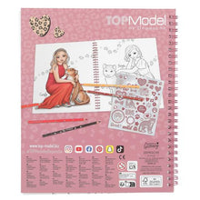 Load image into Gallery viewer, Top Model Colouring Book Sequins Cub (2 x girls with cub)