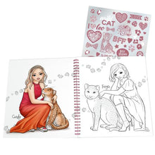 Load image into Gallery viewer, Top Model Colouring Book Sequins Cub (2 x girls with cub)