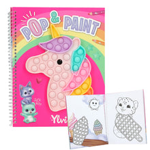 Load image into Gallery viewer, Ylvi Pop &amp; Paint Colouring Book with Unicorn Popper Toy