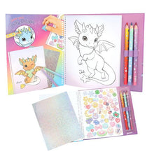 Load image into Gallery viewer, Ylvi Lucky Dragon Colouring Book w Pencils &amp; Stickers