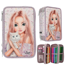 Load image into Gallery viewer, Top Model Triple Filled Pencil Case - Blooming Kitty