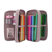 Load image into Gallery viewer, Top Model Triple Filled Pencil Case - Blooming Kitty
