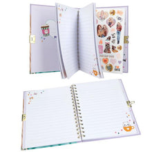 Load image into Gallery viewer, Top Model Diary with Padlock &amp; Bracelet (girl w kitten)