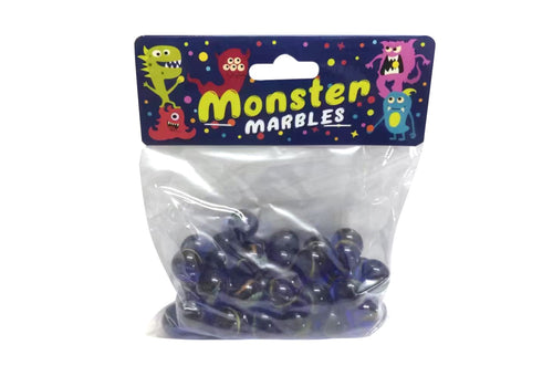 Spiral Blue Crystal Marbles 16mm 50pc (Monster Marbles)