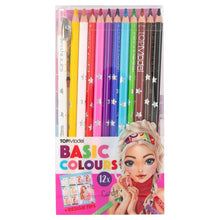 Load image into Gallery viewer, Top Model 12 x Basic Colouring Pencils &amp; Sharpener