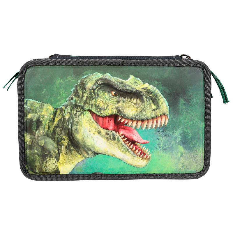 Dino World Triple Filled Pencil Case 3D Effect (T-Rex Head)