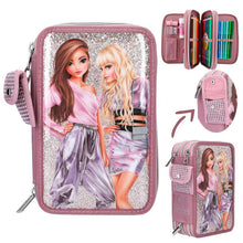Load image into Gallery viewer, Top Model Triple Filled Pencil Case Glitter &amp; Pocket