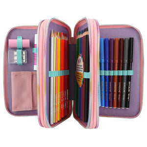 Ylvi Triple Filled Pencil Case Rainbow