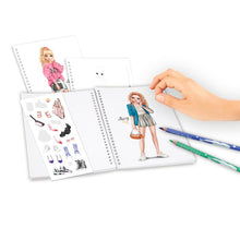 Load image into Gallery viewer, Top Model Pocket Colouring Book With Stickers Pink/Purple