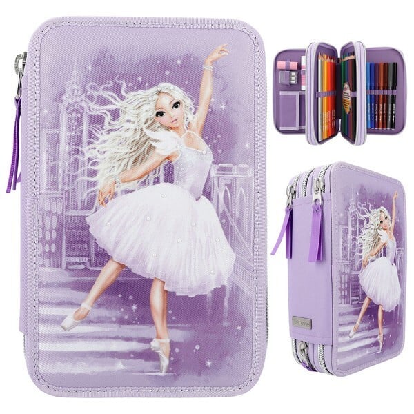 Top Model Triple Filled Pencil Case - Ballet