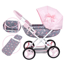 Load image into Gallery viewer, Cosy Dolls Pram (Pink/Dark Grey) (Bayer)
