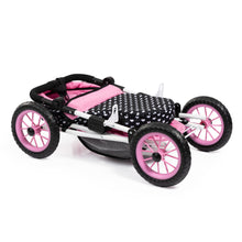 Load image into Gallery viewer, Trendy Doll&#39;s Pram (Black &amp; Pink with White Hearts) (Bayer)