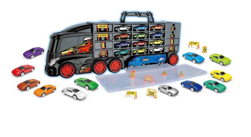 Truck Carry Case with 12 x Cars & 8 Wheel Truck