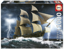 Load image into Gallery viewer, Puzzle 1000pc Perfect Storm (Old Ship on Ocean)(Educa)