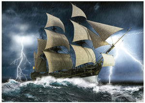Puzzle 1000pc Perfect Storm (Old Ship on Ocean)(Educa)