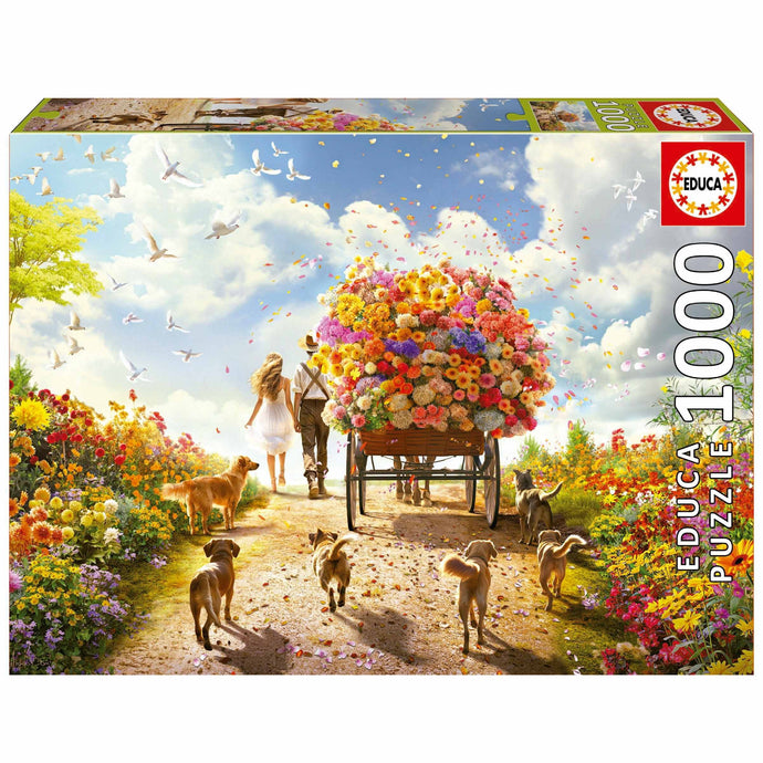 Puzzle 1000pc Carrying Flowers