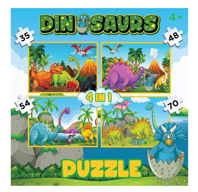 Puzzle 35, 48, 54, 70pc Dinosaurs (4 in 1)
