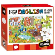 Load image into Gallery viewer, Puzzle 108pc Easy English 100 Words-The Farm (HEADU) (boxed)