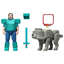 Load image into Gallery viewer, Minecraft Movie Steve &amp; Wolf (Carded)