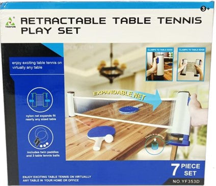 Retractable Table Tennis Set 7pc (Boxed)