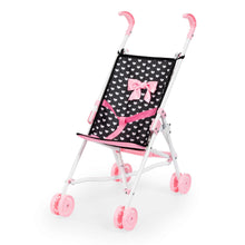 Load image into Gallery viewer, Buggy Doll&#39;s Pram (Black/Pink) Bow (Bayer)