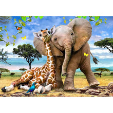 Load image into Gallery viewer, Puzzle 24pc Wild Giraffe &amp; Elephant (Best Pals)