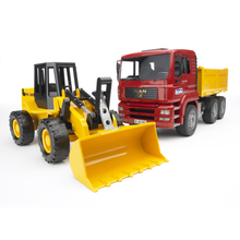 Load image into Gallery viewer, MAN TGA Construction Truck with Road Loader Bruder