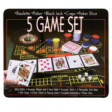 Load image into Gallery viewer, 5 In 1 Casino Game Set (in tin)