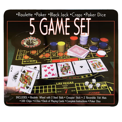 5 In 1 Casino Game Set (in tin)